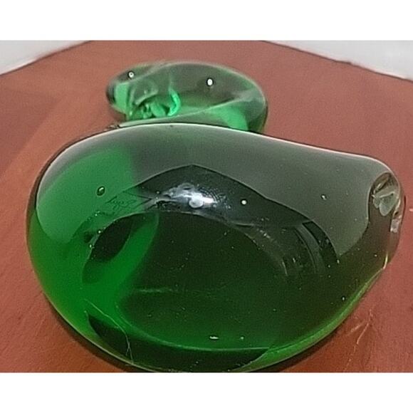 Hand Blown Green Glass Swan - Picture 6 of 7